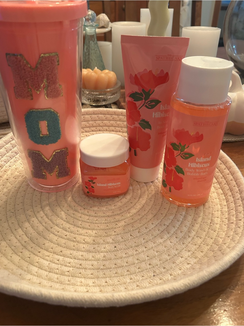 The Spathecary Hibiscus Pink Bath & Body Trio & MOM Tumbler